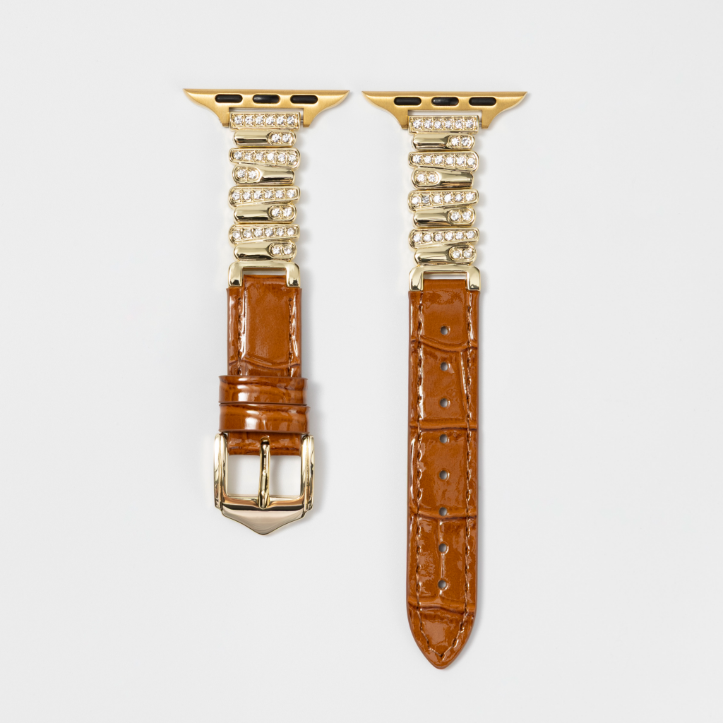 Hathor Bamboo-Embossed Leather Apple Watch Strap