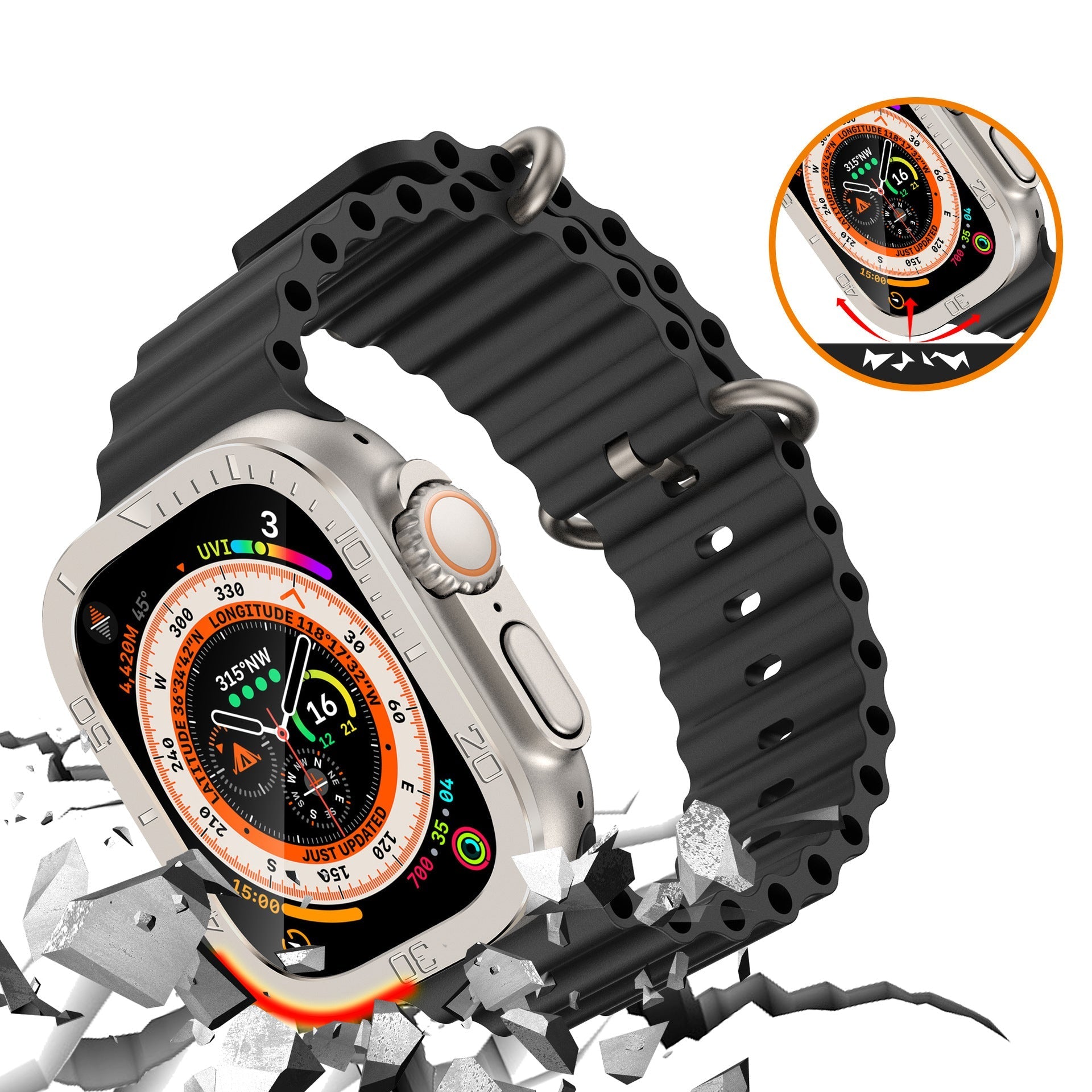 Tempered Glass Screen Protector Full Coverage For Apple Watch Ultra