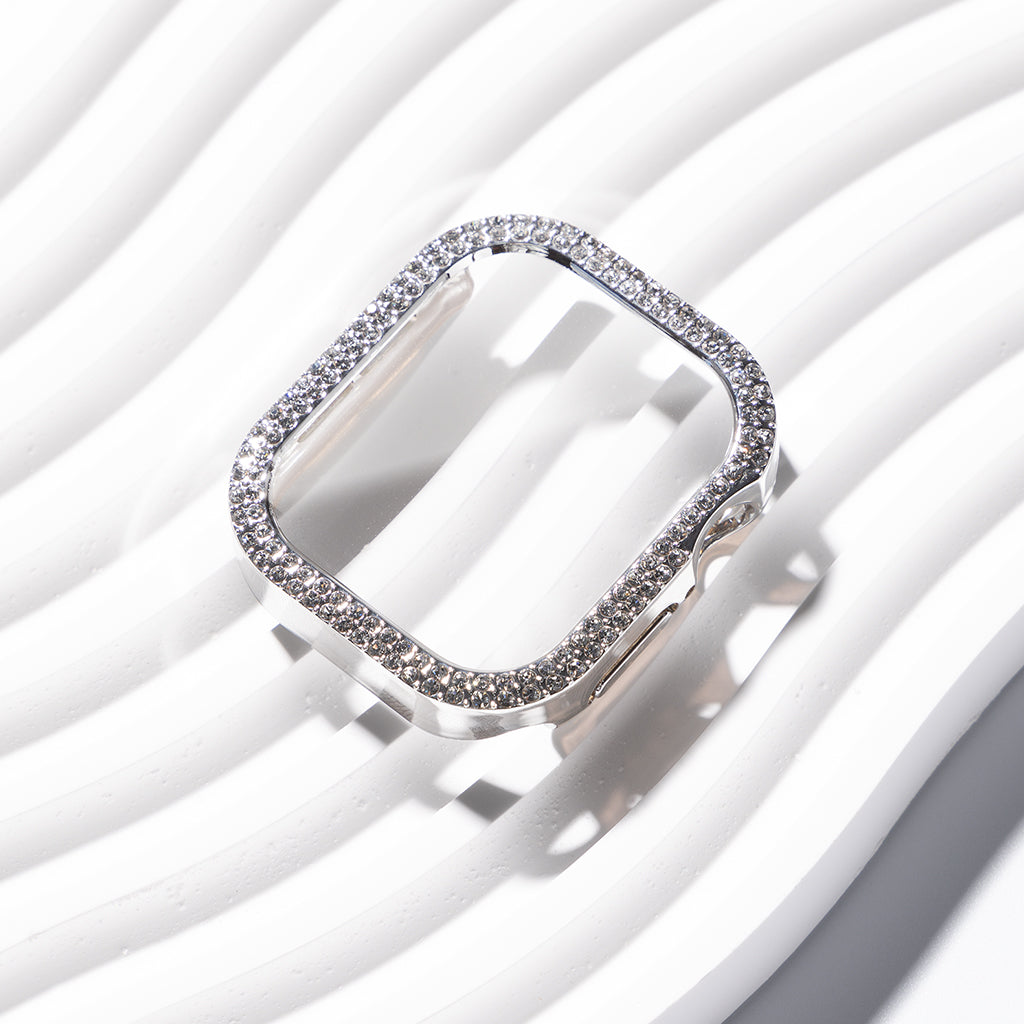 Rhinestone Case Cover With Tempered Glass