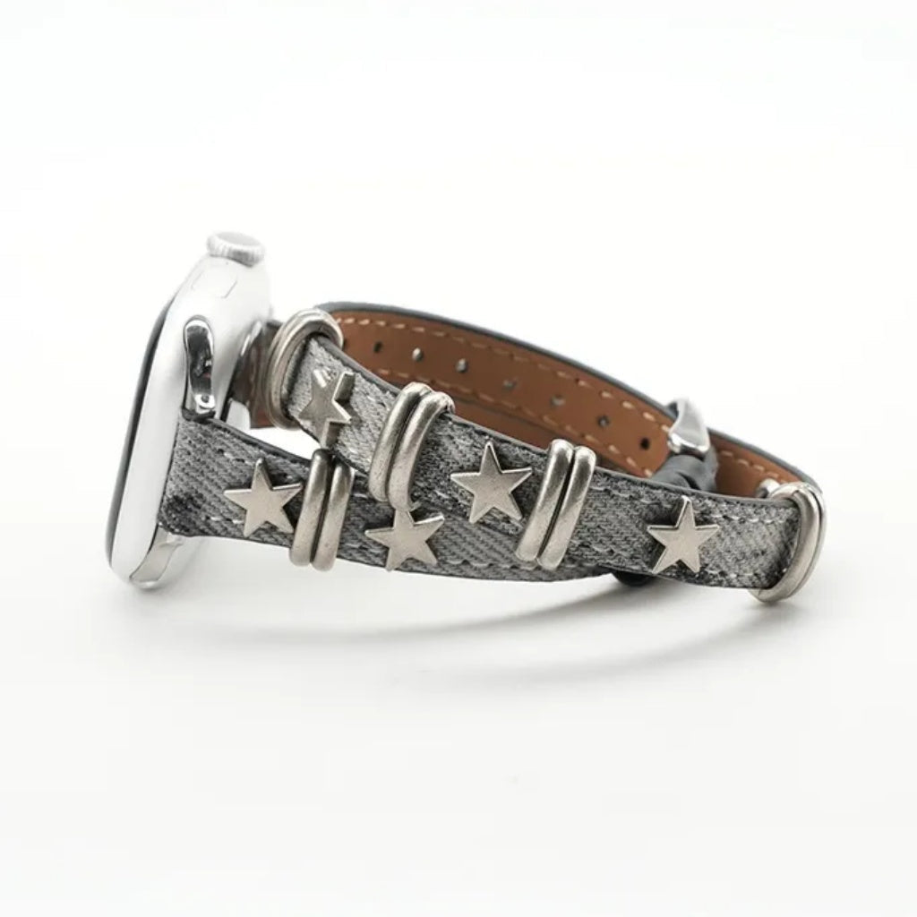 Starlight Rivet Leather Apple Watch Strap