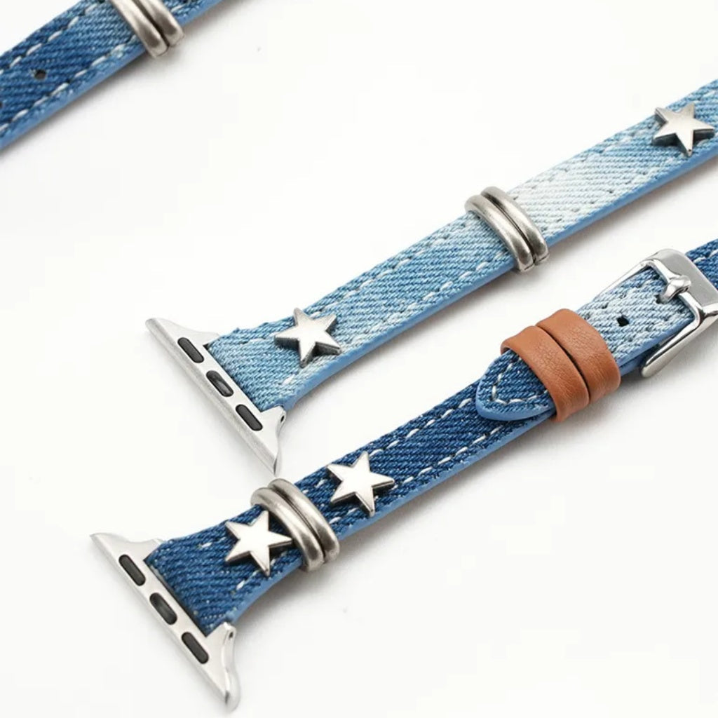 Starlight Rivet Leather Apple Watch Strap