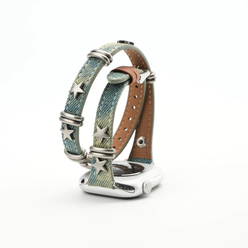 Starlight Rivet Leather Apple Watch Strap