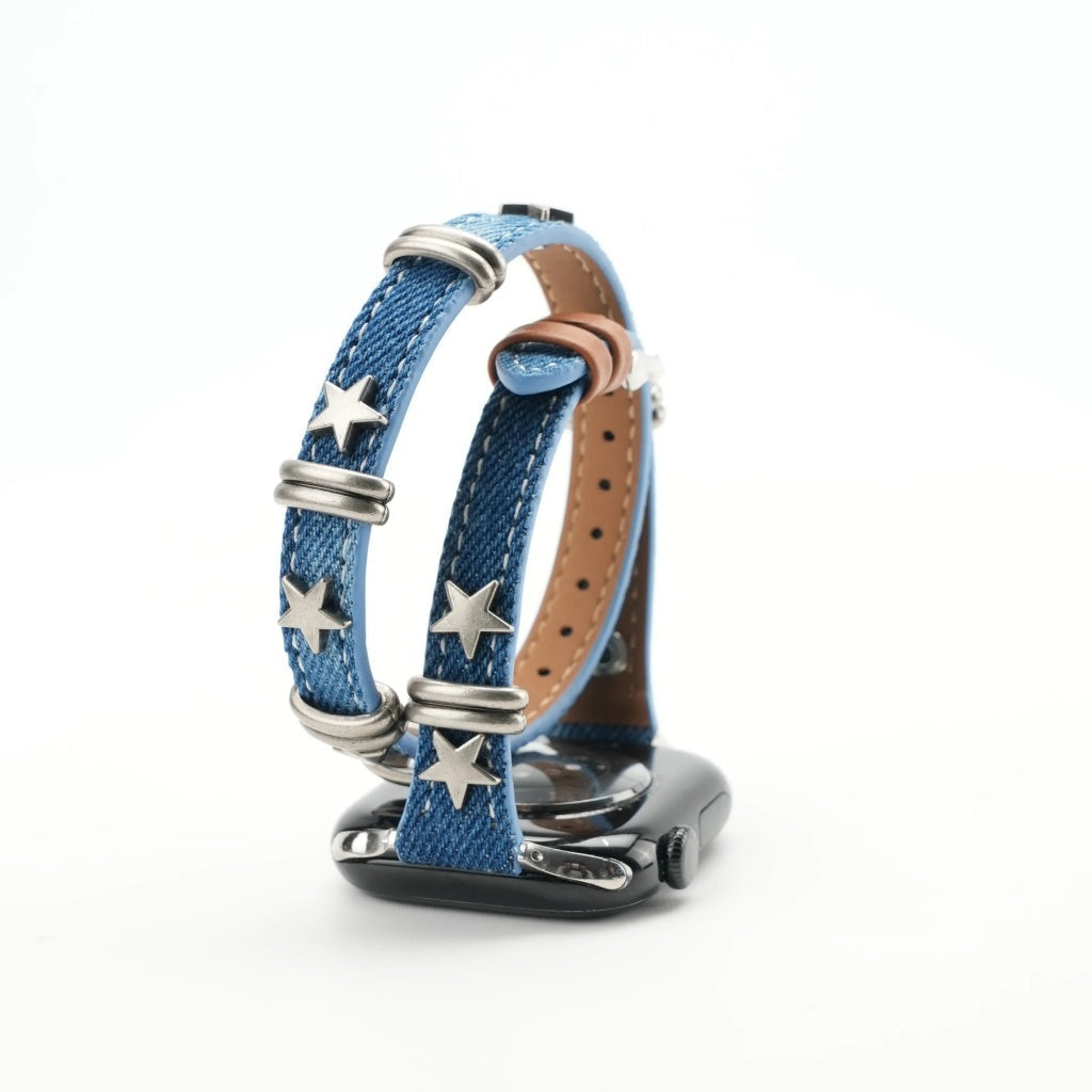 Starlight Rivet Leather Apple Watch Strap