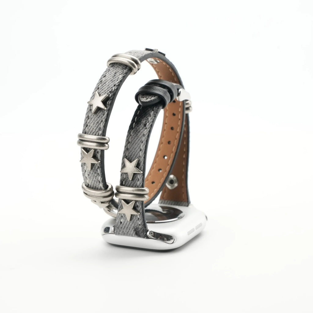 Starlight Rivet Leather Apple Watch Strap